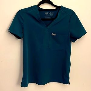 Figs Caribbean Blue Catarina Scrub Top XS